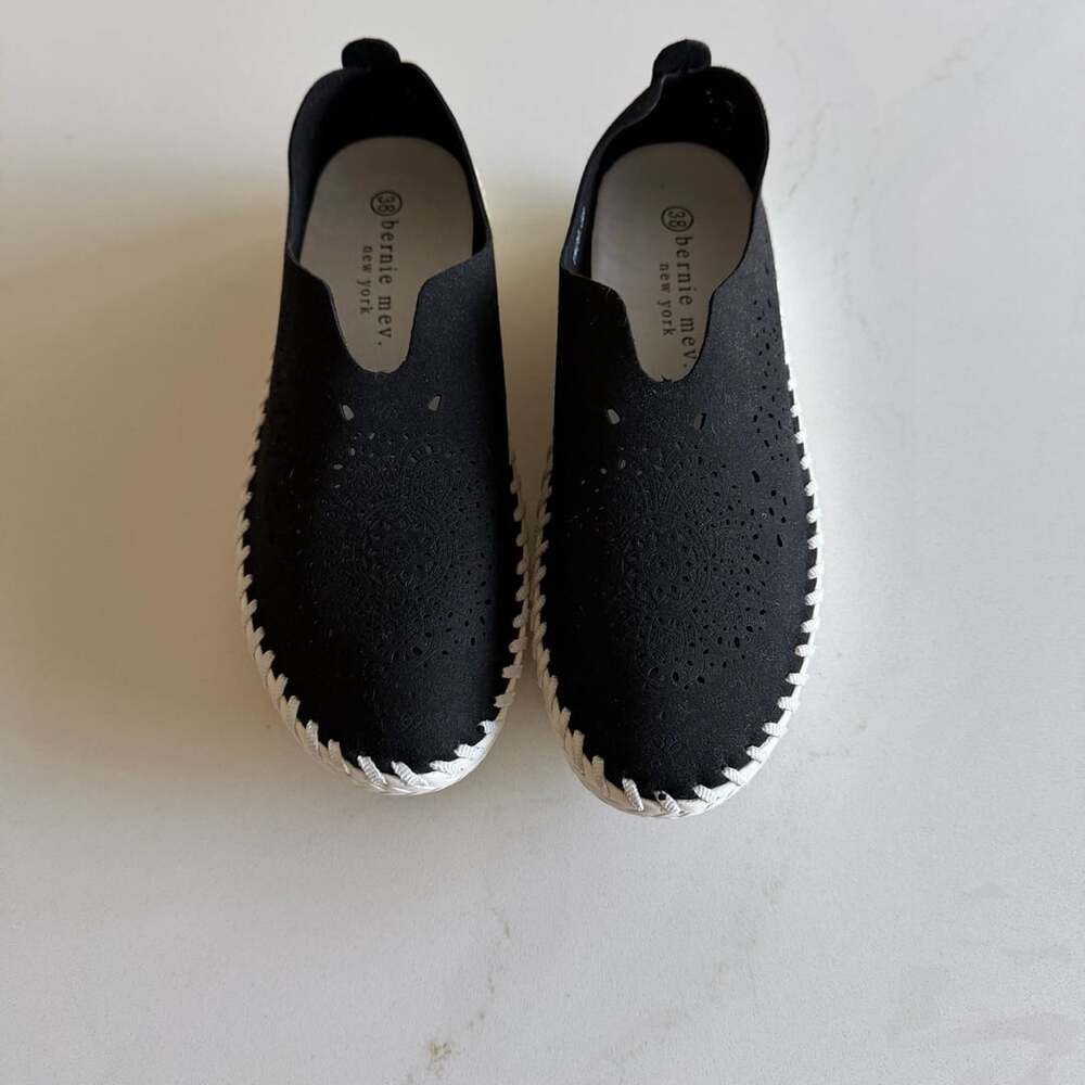 Bernie Mev Black Cut Out Slip On Shoe 38